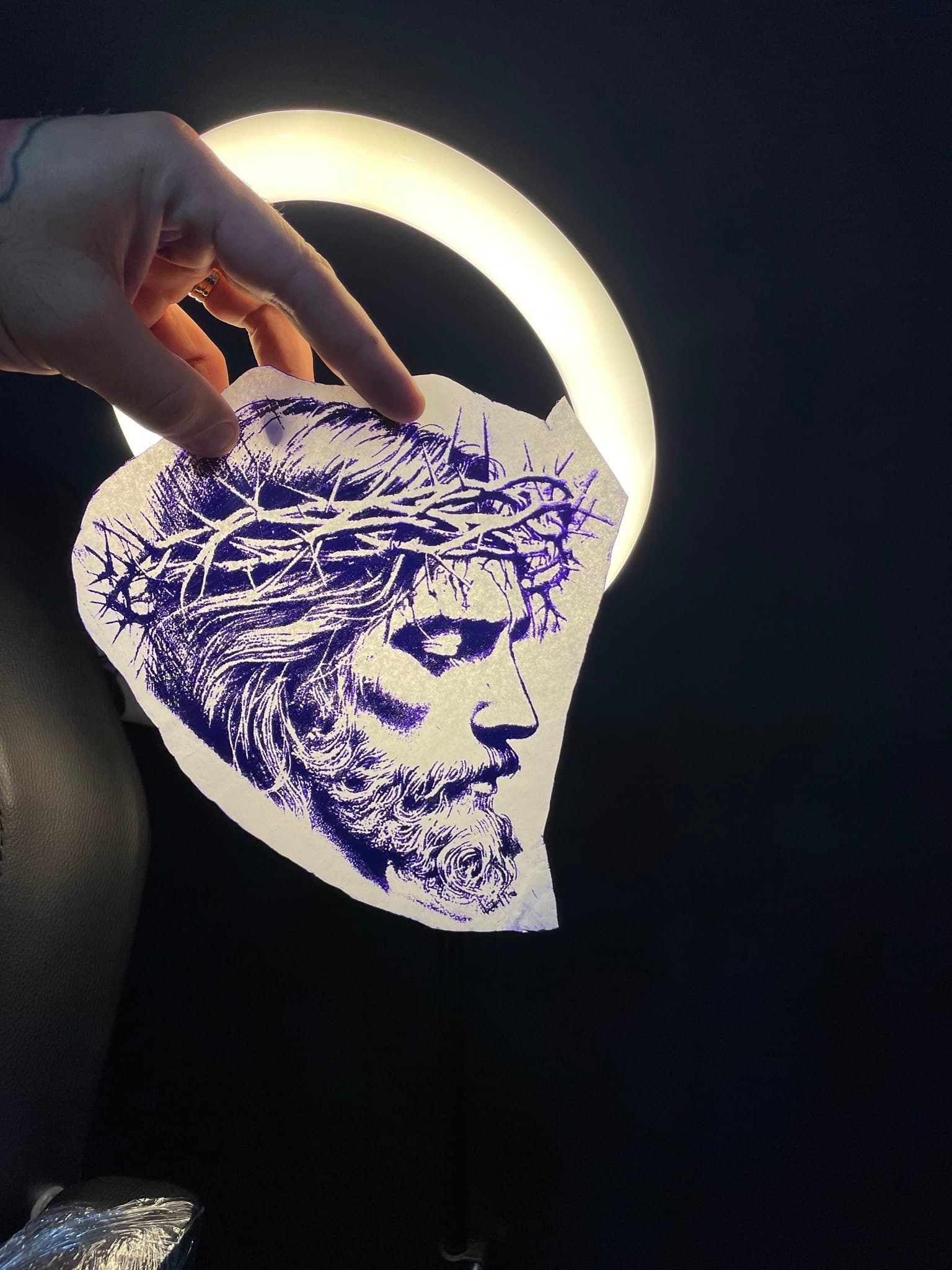 Christ crowned with thorns — ink linework stencil ready for the skin — by Stefan Buttigieg